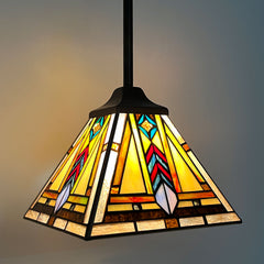 Capulina Tiffany Lamp Firecracker Stained Glass Pendant Lights 8" Wide