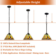 Capulina Tiffany Lamp Firecracker Stained Glass Pendant Lights 8" Wide