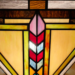 Capulina Tiffany Lamp Firecracker Mission Stained Glass Wall Sconce 2-Light