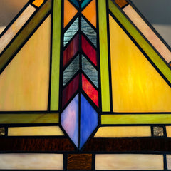 Capulina Tiffany Lamp Firecracker Mission Stained Glass Table Lamp 3-Light