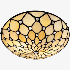 Tiffany Ceiling Lights, Stained Glass Ceiling Light 2-Lights 12 Inch Tiffany Flush Mount Ceiling Light for Bedroom Dining Living Room Entryway Foyer