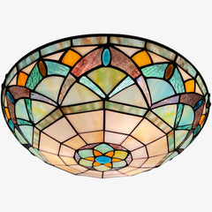 Tiffany Ceiling Lights, Stained Glass Ceiling Light 3-Lights 16 Inch Tiffany Flush Mount Ceiling Light for Bedroom Dining Living Room Entryway Foyer