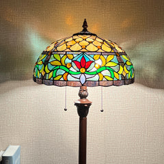 Capulina Tiffany Lamp Rome Victorian Stained Glass Floor Lamp 2-Light