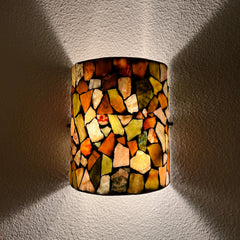 Tiffany Wall Sconces, Natural Shell Lampshade Mosaic Wall Light for Bedroom, Stairway, Corridor