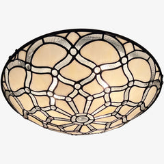 ARTZONE Tiffany Ceiling Lights, Stained Glass Ceiling Light 3-Lights 16 Inch Tiffany Flush Mount Ceiling Light for Bedroom Dining Living Room Entryway Foyer