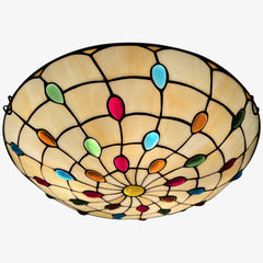 Tiffany Ceiling Lights, Stained Glass Ceiling Light 3-Lights 16 Inch Tiffany Flush Mount Ceiling Light for Bedroom Dining Living Room Entryway Foyer