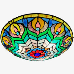 Tiffany Ceiling Lights, Stained Glass Ceiling Light 3-Lights 16 Inch Tiffany Flush Mount Ceiling Light for Bedroom Dining Living Room Entryway Foyer