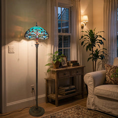 ARTZONE Gorgeous Tiffany Floor Lamp Stained Glass Floor Lamp