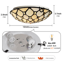 Tiffany Ceiling Lights Stained Glass Flush Mount Ceiling Light
