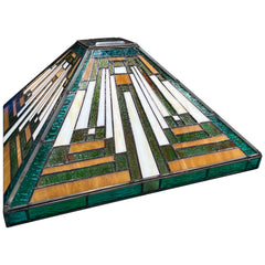 Capulina Tiffany Lamp Shade 16 Inches Wide Accessories Replacement Amber Green Style Stained Glass Lampshade for Table Lamp Floor Lamp