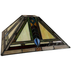Capulina Tiffany Lamp Shade 12 Inches Wide Accessories Replacement Firecracker Style Stained Glass Lampshade for Torchiere Floor Lamp and Pendant Light