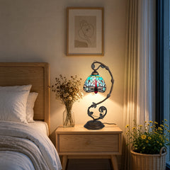 ARTZONE Antique Tiffany Lamp Stained Glass Tbale Lamp
