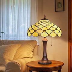 Capulina Tiffany Table Lamp Amber Beads Stained Glass Lamp 2-Light