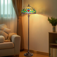 Capulina Tiffany Lamp Rome Victorian Stained Glass Floor Lamp 2-Light
