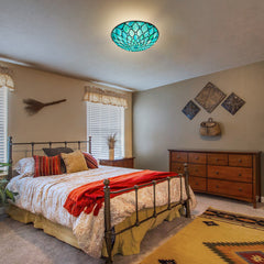Tiffany Ceiling Lights, Stained Glass Ceiling Light 3-Lights 16 Inch Tiffany Flush Mount Ceiling Light for Bedroom Dining Living Room Entryway Foyer