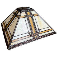 Capulina Tiffany Lamp Shade 12 Inches Wide Accessories Replacement Cream Mission Style Stained Glass Lampshade Only for Table Lamp
