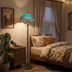 ARTZONE Gorgeous Tiffany Floor Lamp Stained Glass Floor Lamp