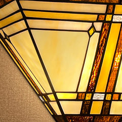 Capulina Tiffany Lamp Stained Glass Wall Sconces 2 Light 12 Inches Wide Cream Color Tiffany Style Wall Lights for Hallway Stairway Bedroom Cinema Bathroom Home Office