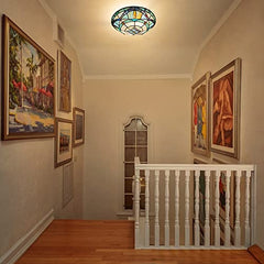 Tiffany Ceiling Lights,Stained Glass Ceiling Light 2-Lights 12 Inch