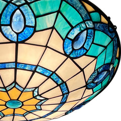 Tiffany Ceiling Lights, Stained Glass Ceiling Light 3-Lights 16 Inch Tiffany Flush Mount Ceiling Light for Bedroom Dining Living Room Entryway Foyer