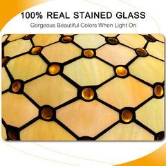 Capulina Tiffany Table Lamp Amber Beads Stained Glass Lamp 2-Light