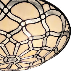 ARTZONE Tiffany Ceiling Lights, Stained Glass Ceiling Light 3-Lights 16 Inch Tiffany Flush Mount Ceiling Light for Bedroom Dining Living Room Entryway Foyer