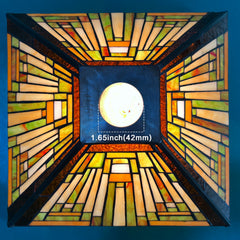 Capulina Tiffany Lamp Shade 12 Inches Wide Accessories Replacement Amber Brown Mission Tiffany Style Stained Glass Lampshade for Torchiere Floor Lamp and Pendant Light