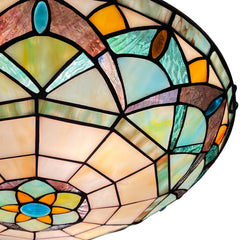 Tiffany Ceiling Lights, Stained Glass Ceiling Light 3-Lights 16 Inch Tiffany Flush Mount Ceiling Light for Bedroom Dining Living Room Entryway Foyer
