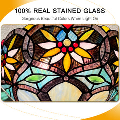 Capulina Tiffany Lamp Sunflower Style Stained Glass Wall Sconce 12" Wide