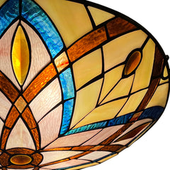 Tiffany Ceiling Lights, Stained Glass Ceiling Light 3-Lights 16 Inch Tiffany Flush Mount Ceiling Light for Bedroom Dining Living Room Entryway Foyer
