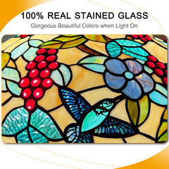 Capulina Tiffany Lamp Grape Orange Stained Glass Pendant Light 2-Light