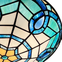 Tiffany Ceiling Lights, Stained Glass Ceiling Light 2-Lights 12 Inch Tiffany Flush Mount Ceiling Light for Bedroom Dining Living Room Entryway Foyer