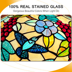 Capulina Tiffany Lamp Grape Style Stained Glass Table Lamp 2-Light