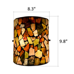 Tiffany Wall Sconces, Natural Shell Lampshade Mosaic Wall Light for Bedroom, Stairway, Corridor