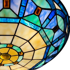 Tiffany Ceiling Lights, Stained Glass Ceiling Light 3-Lights 16 Inch Tiffany Flush Mount Ceiling Light for Bedroom Dining Living Room Entryway Foyer