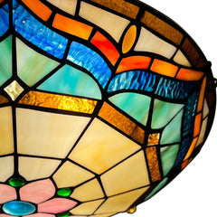 Tiffany Ceiling Lights, Stained Glass Ceiling Light 3-Lights 16 Inch Tiffany Flush Mount Ceiling Light for Bedroom Dining Living Room Entryway Foyer
