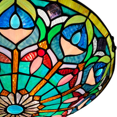 Tiffany Ceiling Lights, Stained Glass Ceiling Light 3-Lights 16 Inch Tiffany Flush Mount Ceiling Light for Bedroom Dining Living Room Entryway Foyer