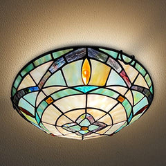 Tiffany Ceiling Lights,Stained Glass Ceiling Light 2-Lights 12 Inch