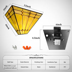 COTOSS Tiffany Wall Sconce Lighting Mission Style Stained Glass Lamp Shade Wall Mounted Light for Living Room Bedroom Hallway UL Listed E26 Base