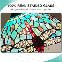 ARTZONE Antique Tiffany Floor Lamp Stained Glass Gooseneck Floor Lamp