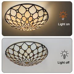 Tiffany Ceiling Lights Stained Glass Flush Mount Ceiling Light