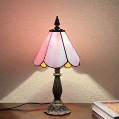 Cotoss Tiffany Table Lamp,Handcrafts Stained Glass Style Table Light,Small Desk Bedside Table Night Lamp for Living Room Bedroom Study Office Bookcase Desk Light
