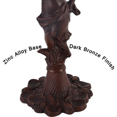 Capulina Tiffany Table Lamp Base Replacement for 14-18 Inches Lampshade Pole Height 26.7 Inches Bronze Finished Zinc Alloy Base
