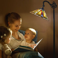 Thatyears Tiffany Floor Lamps Firecracker Style Stained Glass 16X16X63 Inches Antique Pole Standing Reading Lamps Decor Living Room Bedroom Home Office