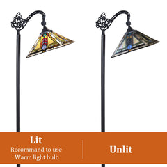 Thatyears Tiffany Floor Lamps Firecracker Style Stained Glass 16X16X63 Inches Antique Pole Standing Reading Lamps Decor Living Room Bedroom Home Office