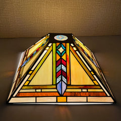 Capulina Tiffany Lamp Shade 12 Inches Wide Accessories Replacement Firecracker Style Stained Glass Lampshade for Torchiere Floor Lamp and Pendant Light