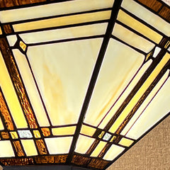 Capulina Tiffany Lamp Mission Cream Stained Glass Torchiere Floor Lamp