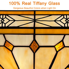 Capulina Tiffany Lamp Cream Brown Stained Glass Wall Sconce 2-Light
