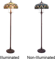 Capulina Tiffany Lamp Sunflower Stained Glass Floor Lamp 2-Light