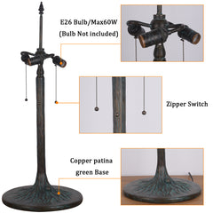Thatyears Wisteria Tiffany Style Table Lamp – Handcrafted Stained Glass Decorative Lamp for Living Room, Bedroom, Home Office